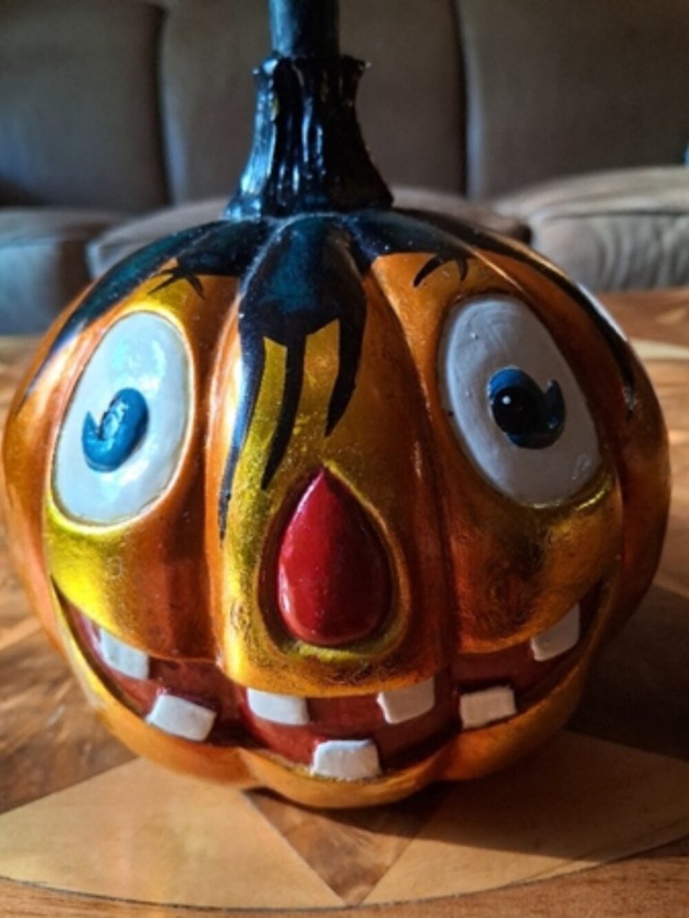 Christopher Radko Black Feather Halloween Tree Jack O' Lantern Pumpkin - Picture 2 of 12